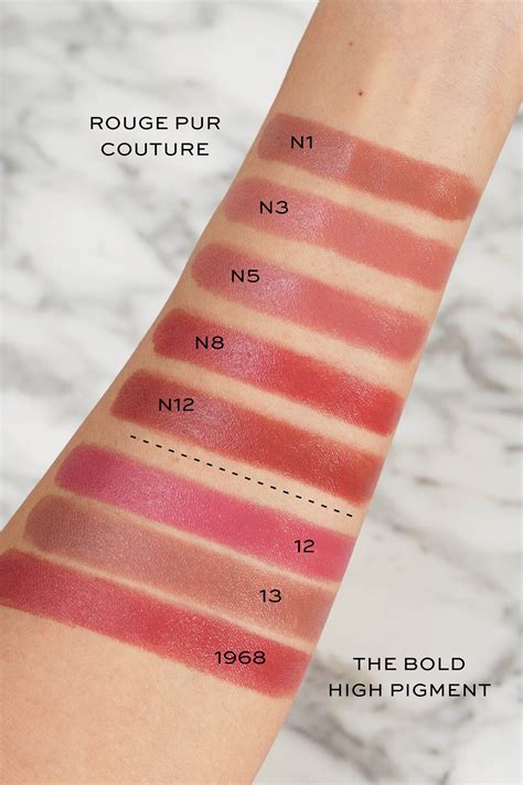 ysl rouge pur couture lipstick swatches|More.